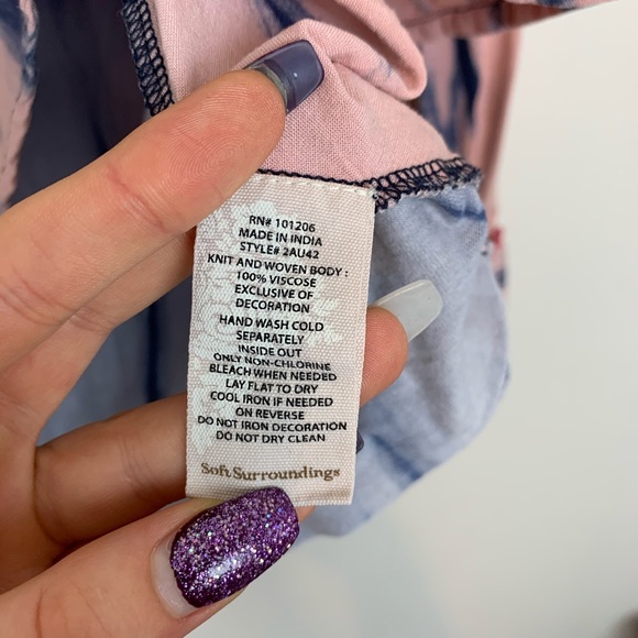 Soft Surroundings Women Colorful Blouse Size Large - Picture 7 of 8